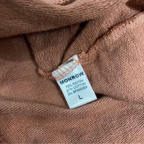 Monrow Terracotta Super Soft Lace Up Tie Back Sweatshirt Size L - Picture 5 of 6